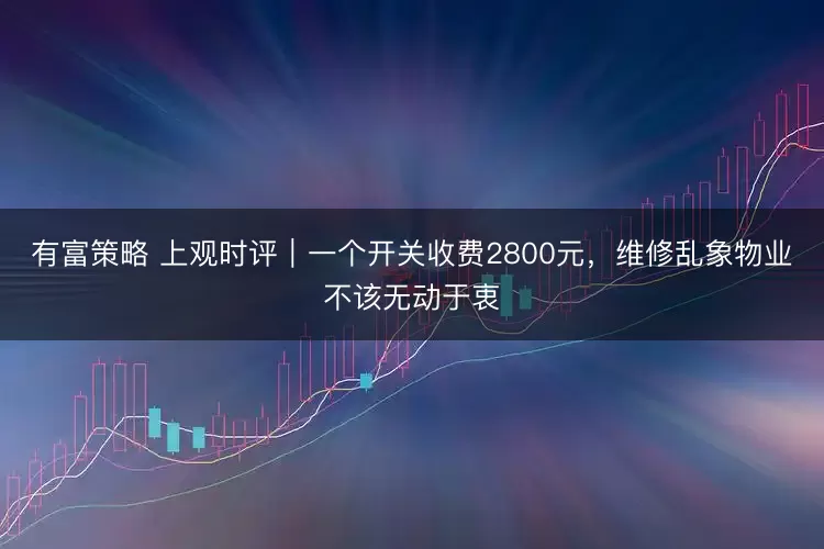 有富策略 上观时评｜一个开关收费2800元，维修乱象物业不该无动于衷